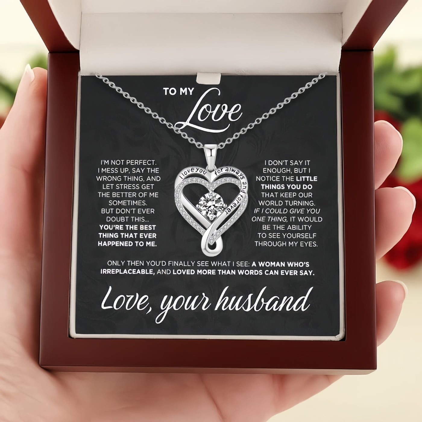 Eternal Heart Necklace for Women Heart PendantChoker Necklace Neck Chain