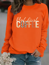 Coffee print pullover sweatshirt sweatshirt