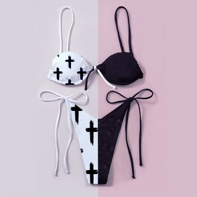 Ladies' chest lifting demon split swimsuit