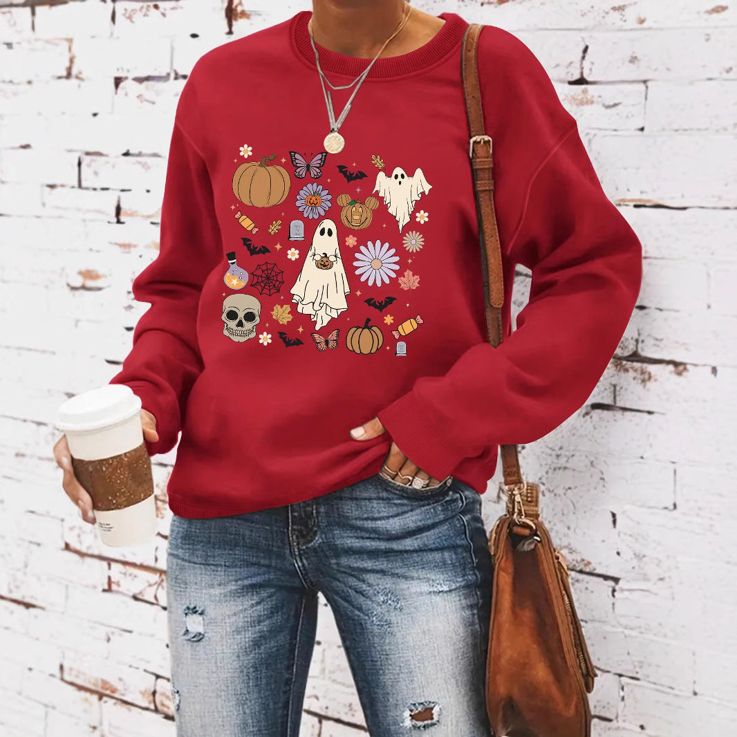 Round neck sweatshirt sports sweatshirt