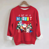 Christmas printed pattern hoodie