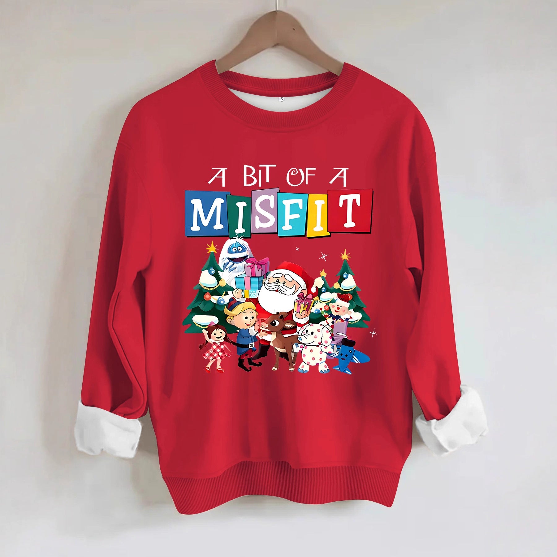 Christmas printed pattern hoodie