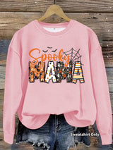 Halloween horror element printed loose hoodie