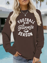 Round neck FOOTBALL printed pullover sweatshirt sweatshirt