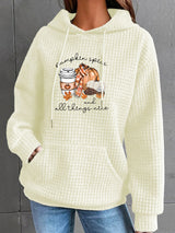 Waffle kangaroo pocket hooded long sleeved Halloween