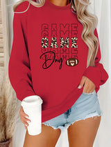 Round neck GAME printed pullover sweatshirt sweatshirt