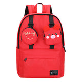 High school students creative backpack personality junior high school girl schoolbag solid color small pocket backpack