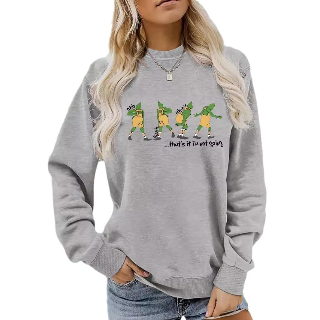Cartoon letter printed pullover sweatshirt sweatshirt