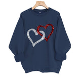 Printed loose women's fleece hoodie