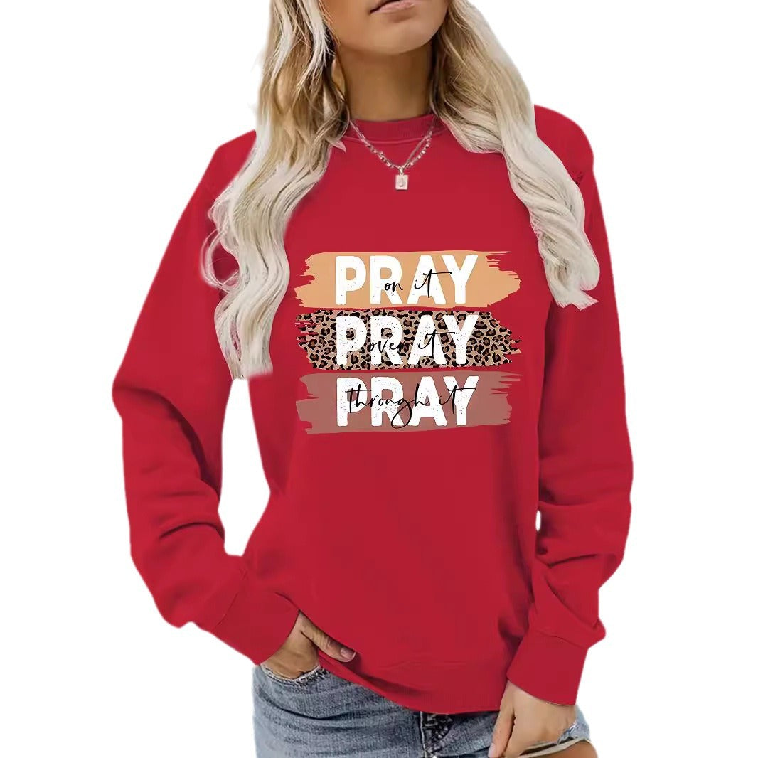 PRAY printed pullover sweatshirt sweatshirt