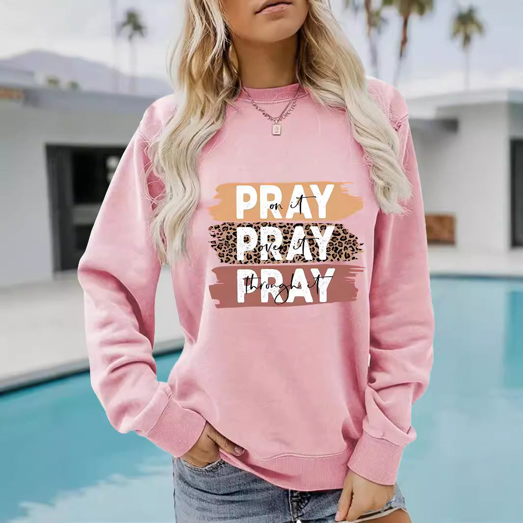 PRAY printed pullover sweatshirt sweatshirt