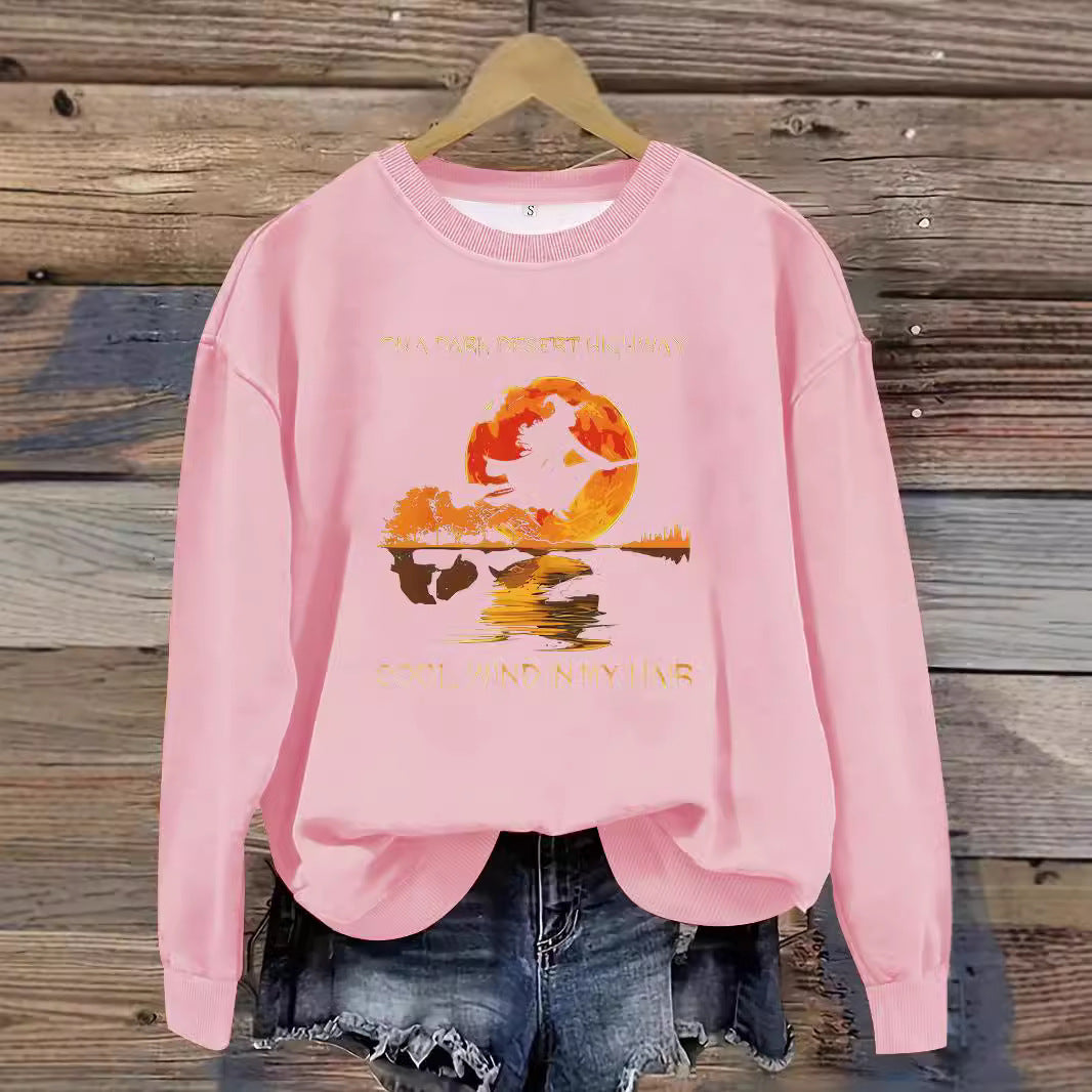 Printed pullover sweatshirt sweatshirt