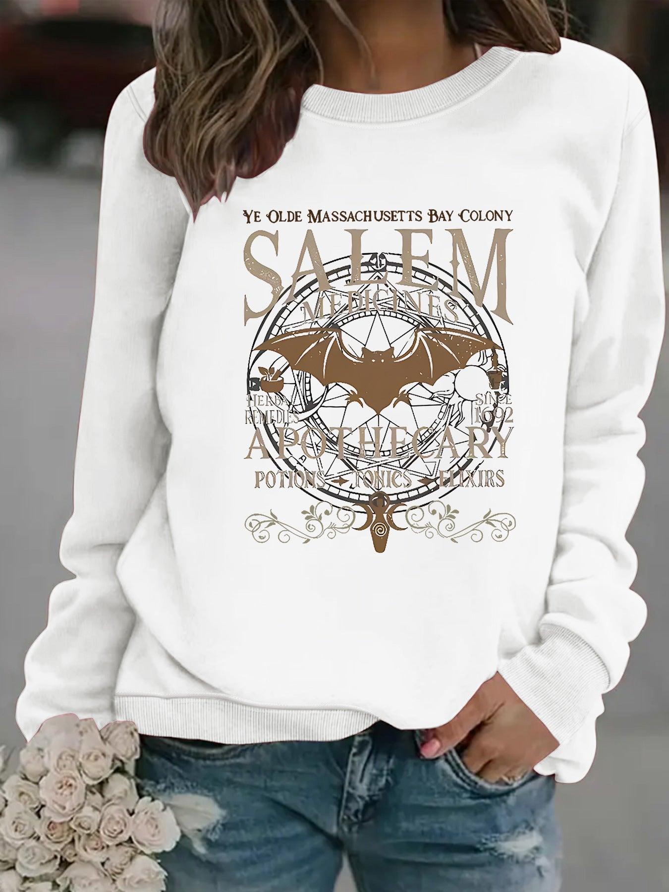 Printed pullover sweatshirt sweatshirt