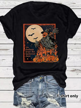 Halloween pumpkin horror element short sleeved shirt