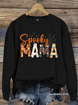 Spooky Mama Sweatshirt, Halloween Graphic Crewneck Pullover