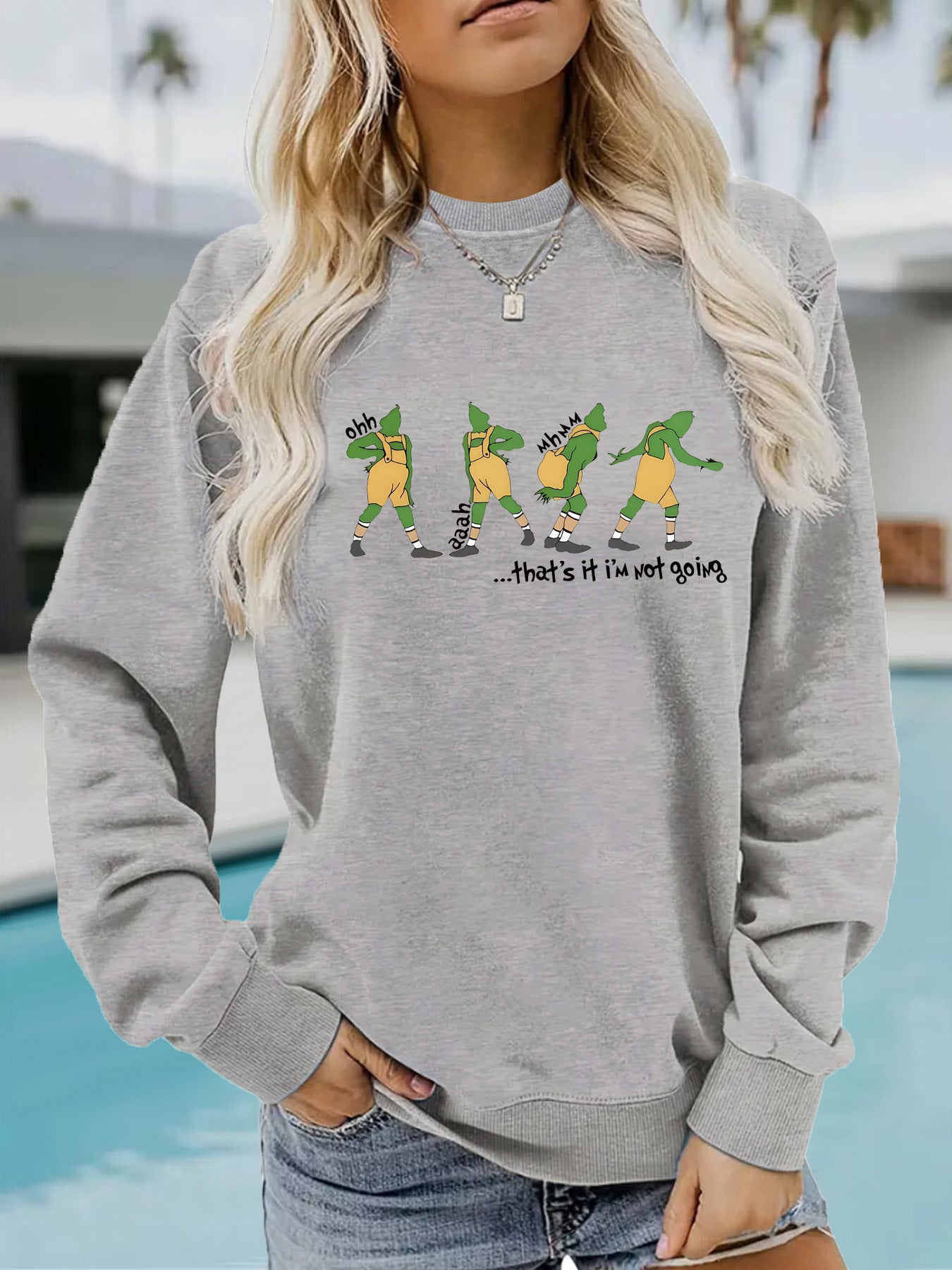 Cartoon letter printed pullover sweatshirt sweatshirt