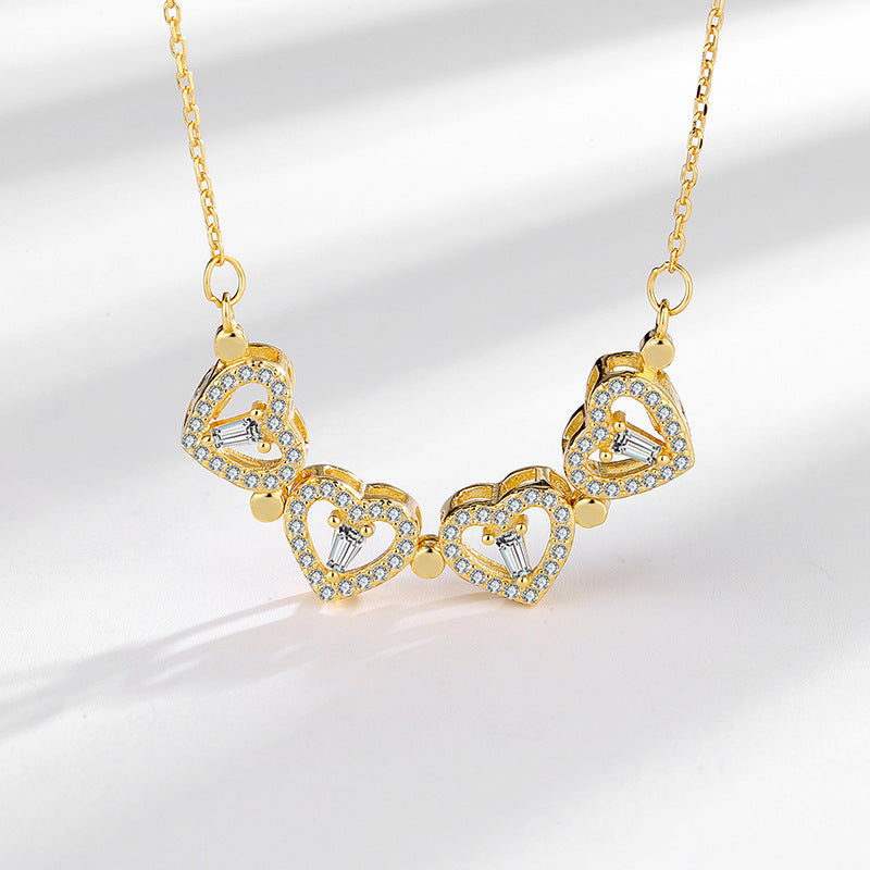S925 Variety sterling silver sterling silver four leaf clover necklace a small love collarbone chain
