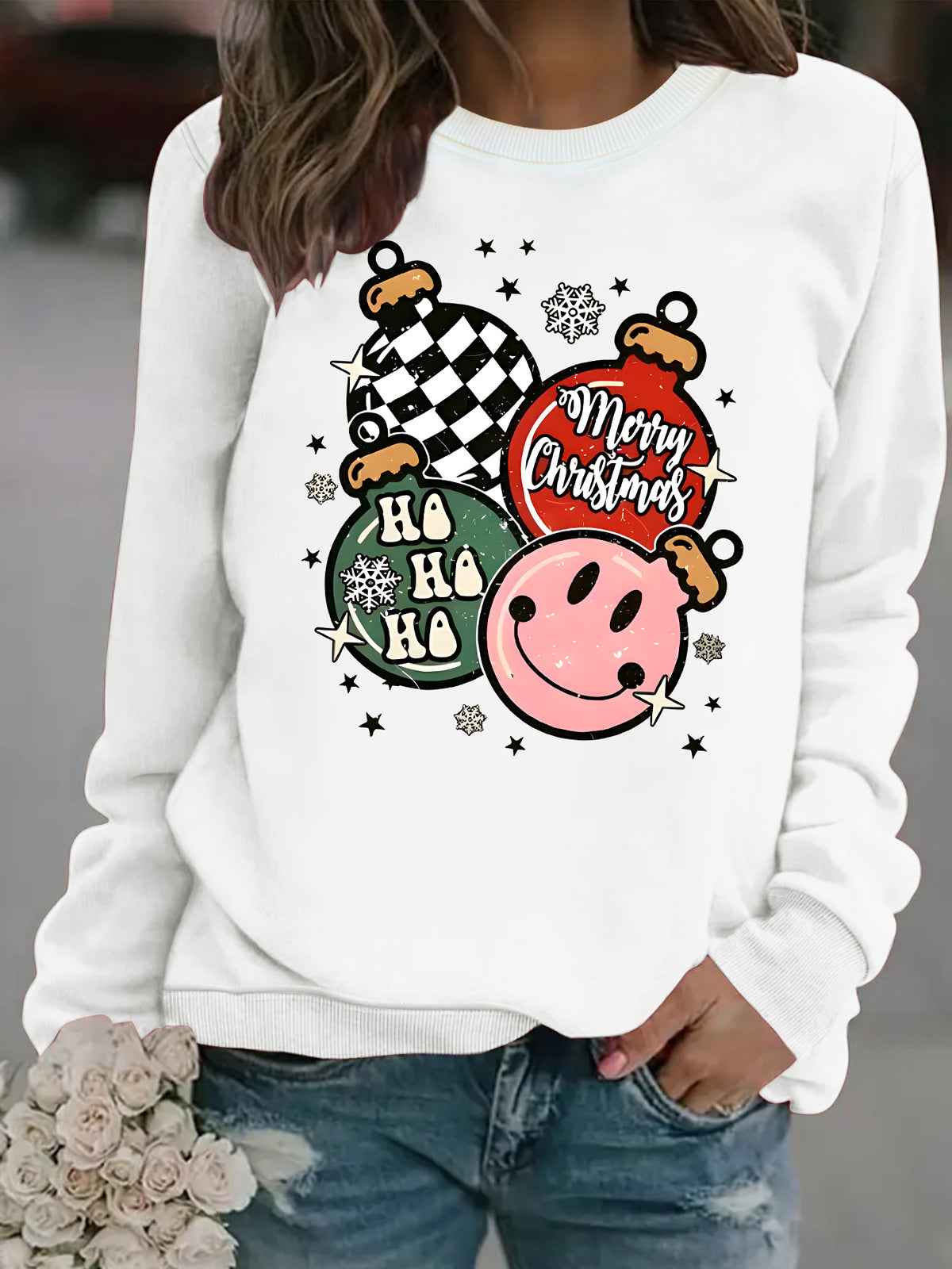 Sweatshirt Christmas themed print