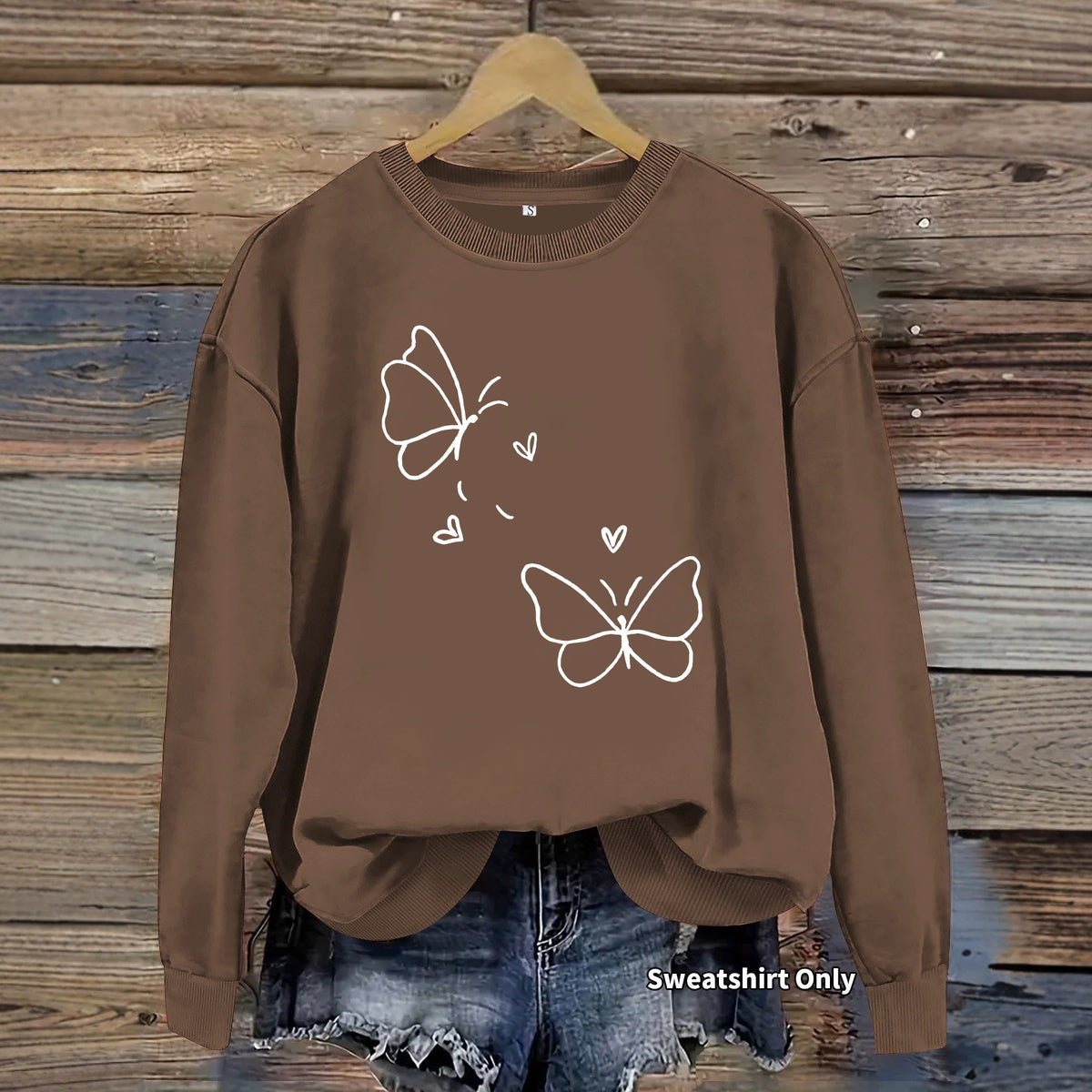 Round neck fleece hoodie