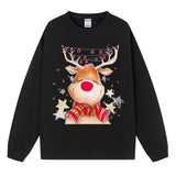 Christmas fawn reindeer hooded round neck Christmas hoodie