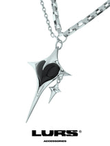 Niche Cross Structure Enamel Love Double Layered Necklace Ins Trend Sweet Cool Necklace
