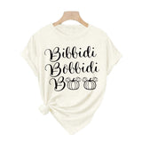 Halloween horror element printed loose T-shirt