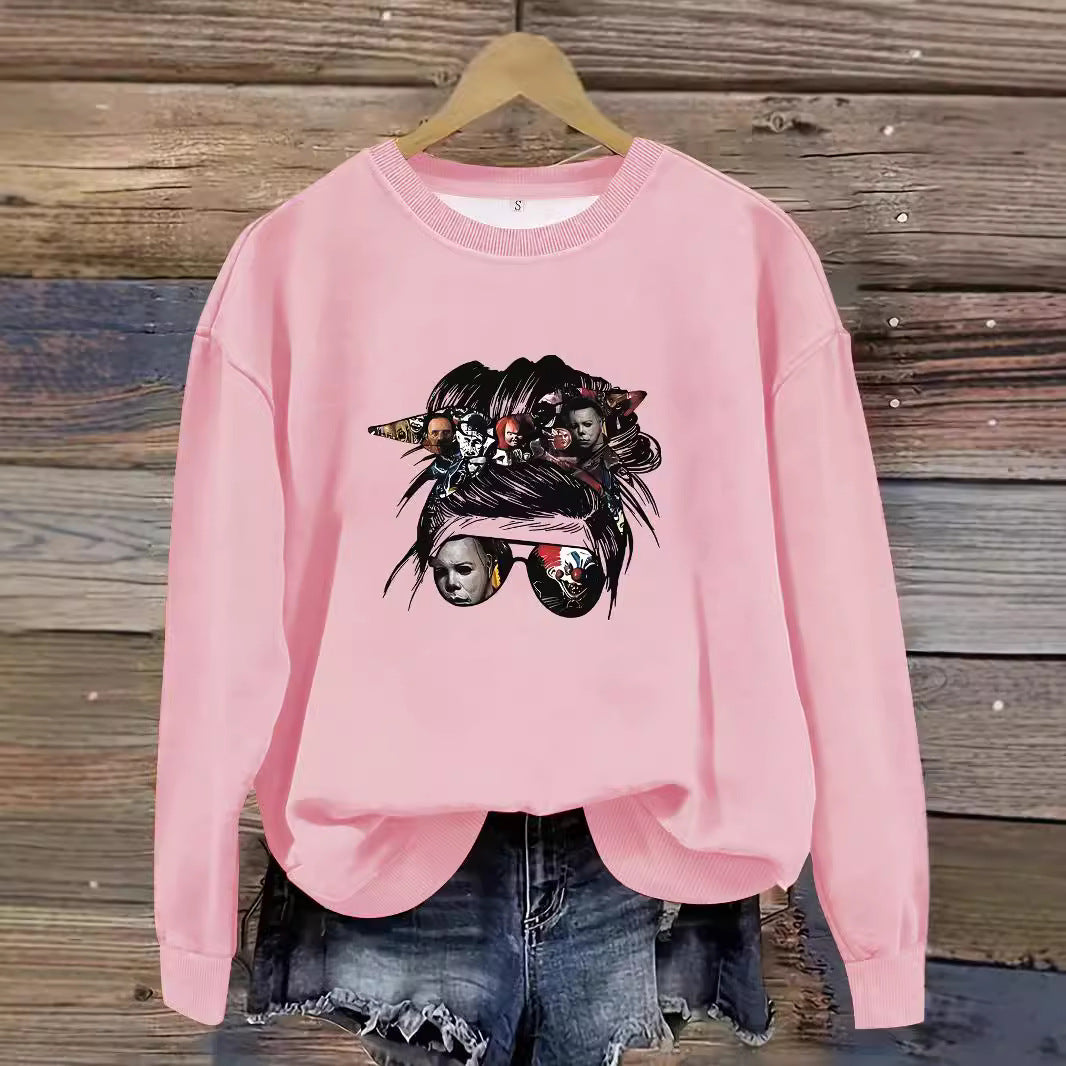 Printed pullover sweatshirt sweatshirt