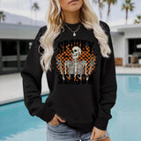 Halloween printed loose hoodie