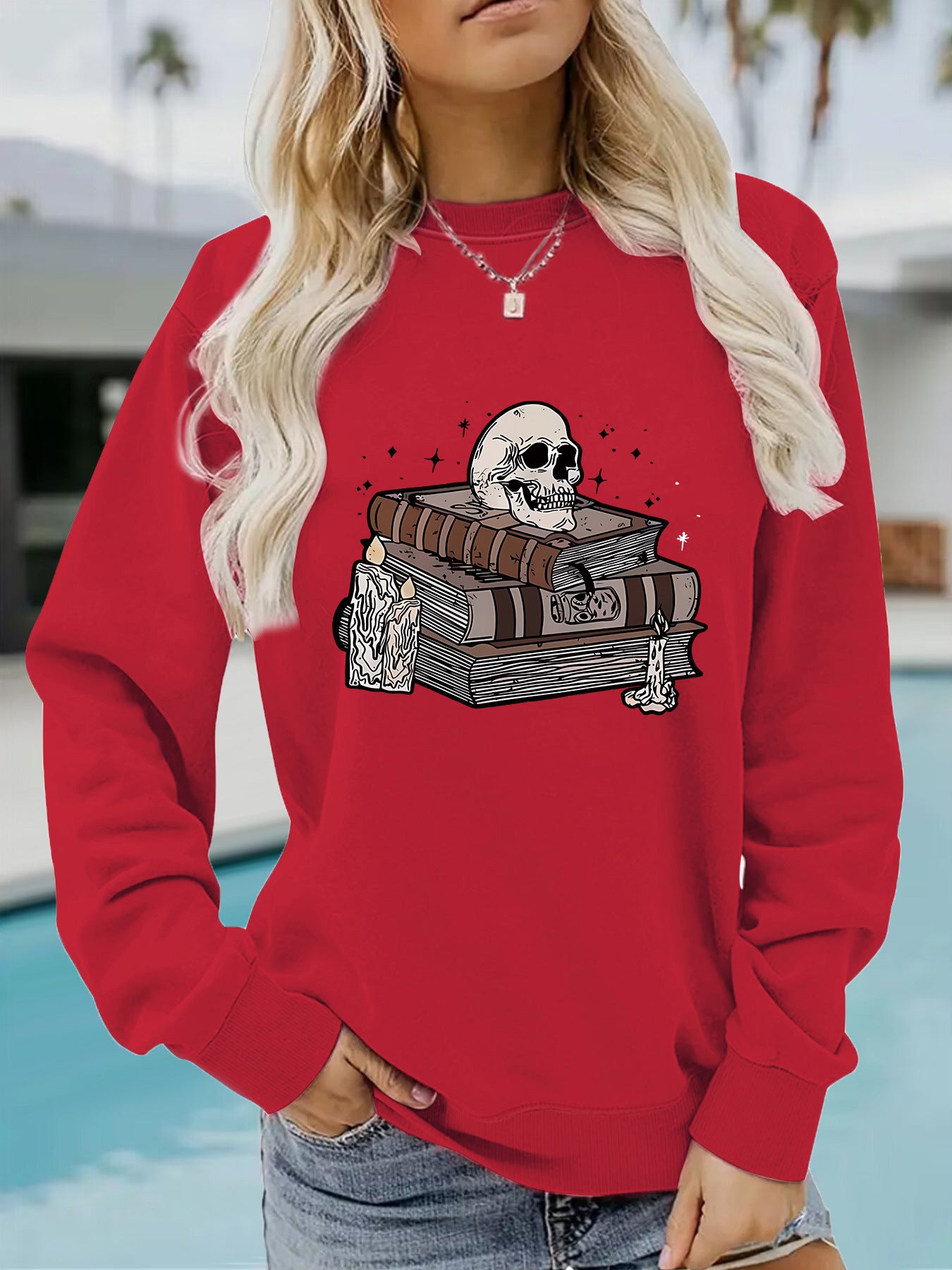 Printed pullover sweatshirt sweatshirt