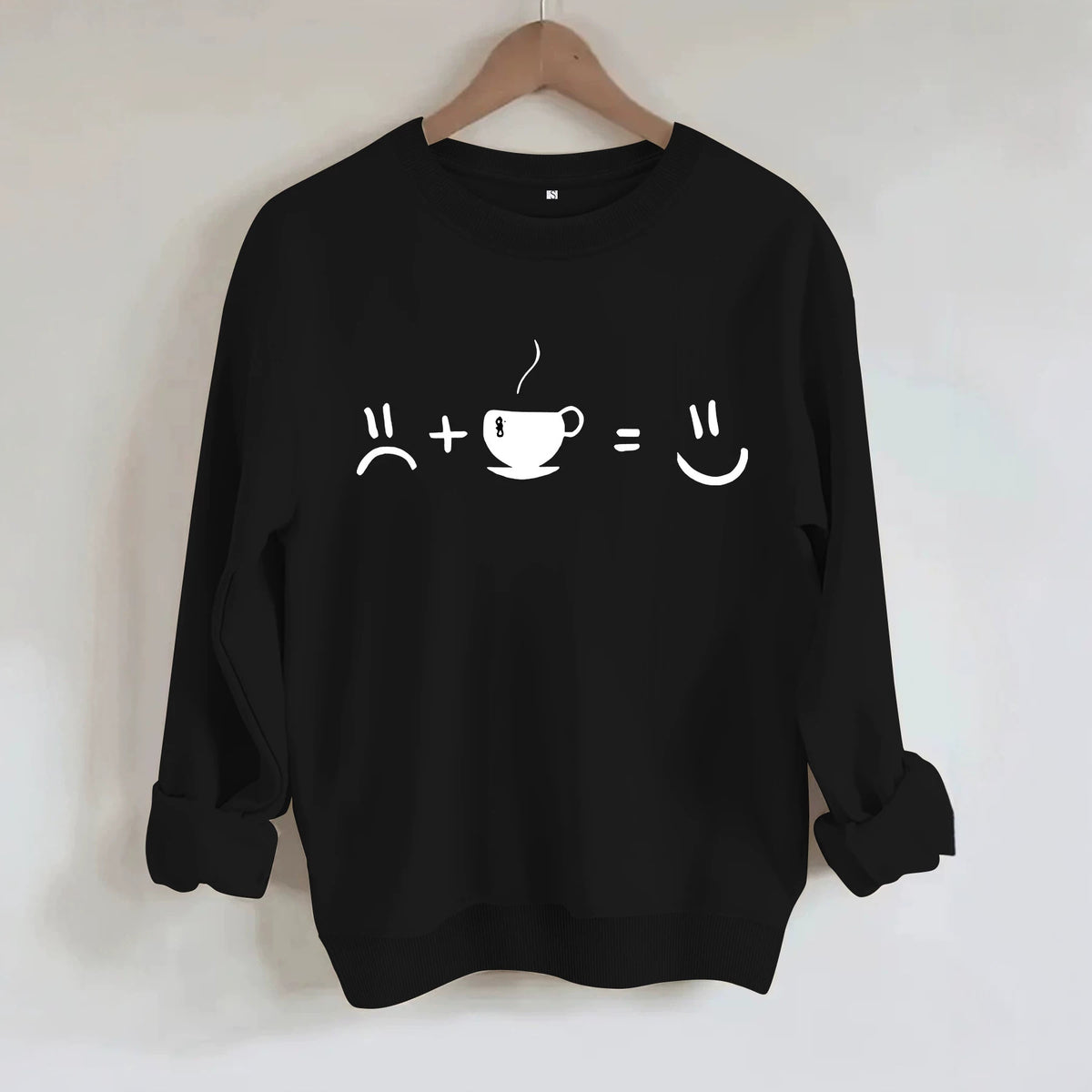 Round neck fleece hoodie