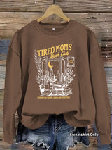 Printed round neck fleece hoodie