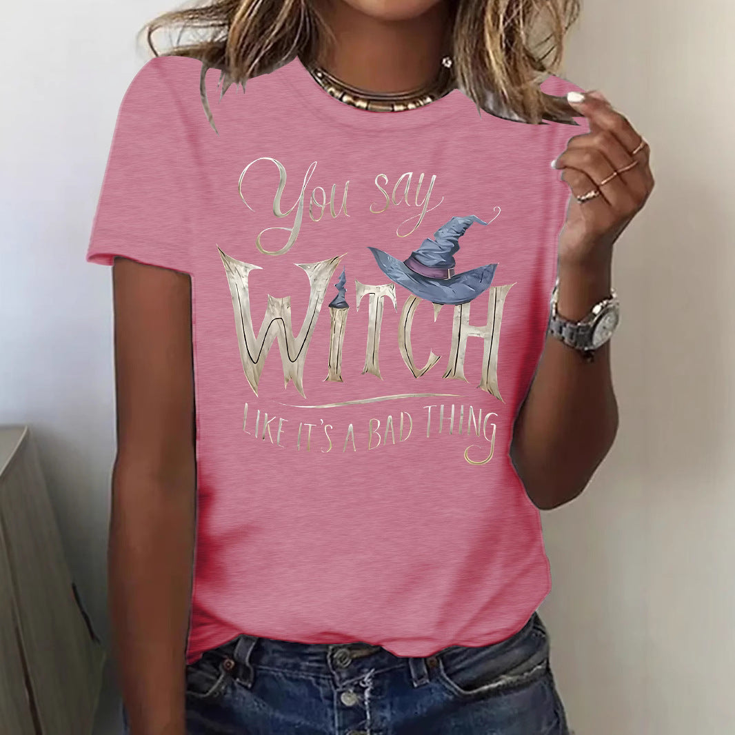 Printed short sleeved witch Halloween