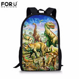 FORUDESIGNS Dinosaur 3D Printing Set School Backpacks for Boys Orthopedic Satchel Schoolbag Children Kids Shoulder Book Bag