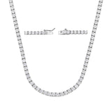 Copper Plated 18K Gold Zirconia Tennis Necklace Fashion Trendy Style Neck Chain