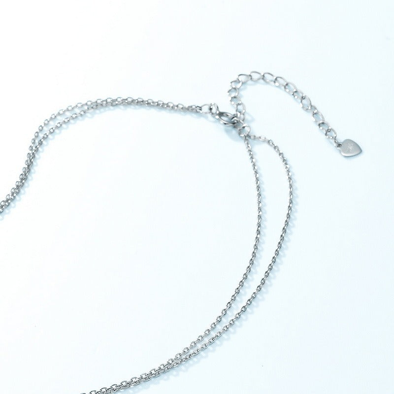 New Falling Snow Painting Geometric Snowflake Necklace S925 Sterling Silver Photo Frame Necklace Style Christmas Gift