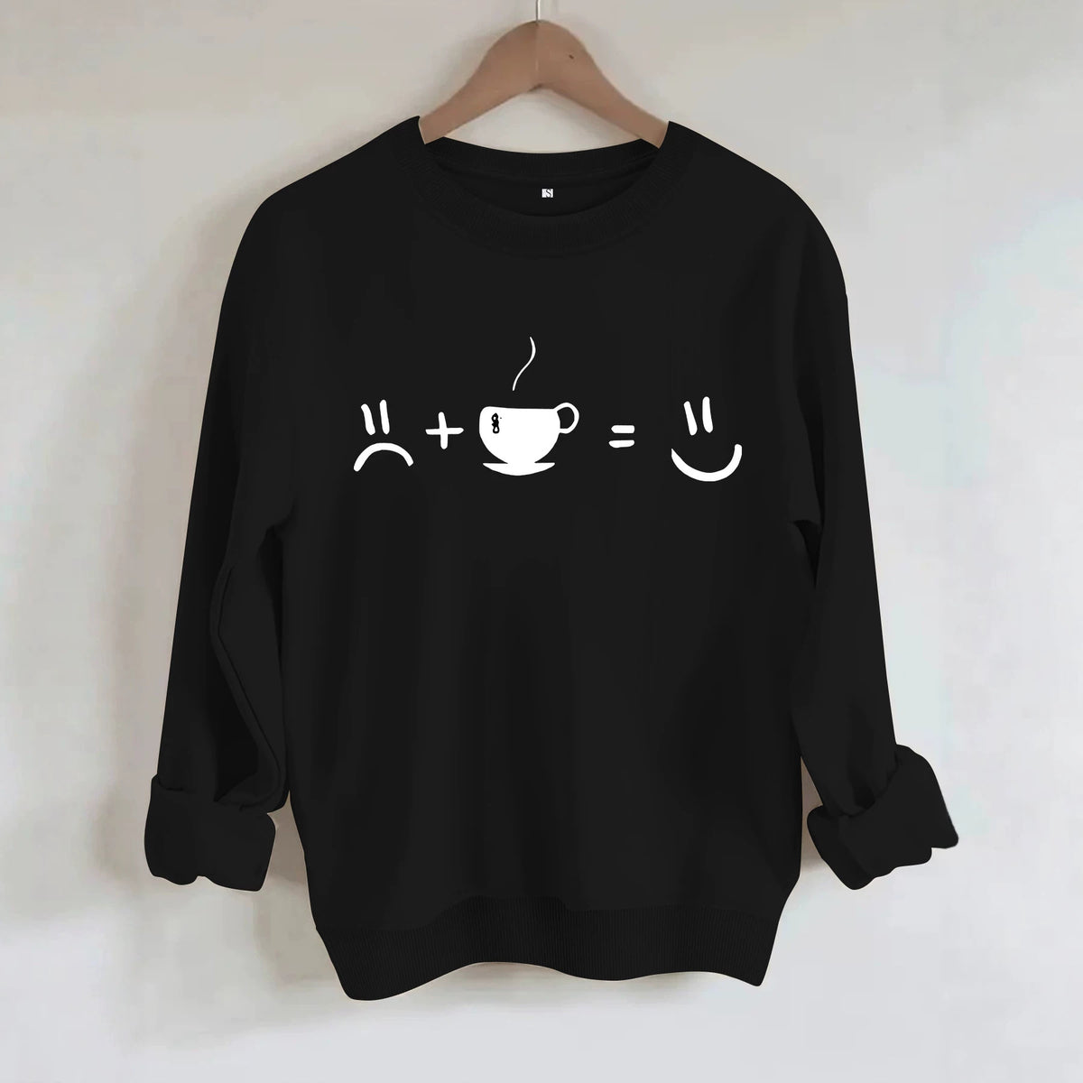 Round neck fleece hoodie
