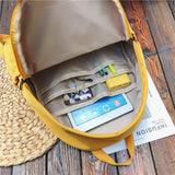 HOCODO Solid Color Backpack For Women 2019 Waterproof Nylon Multi Pocket Travel Backpacks Large Capacity School Bag For Teenage