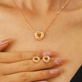 Circle Braided Set Necklace and Earrings for Women