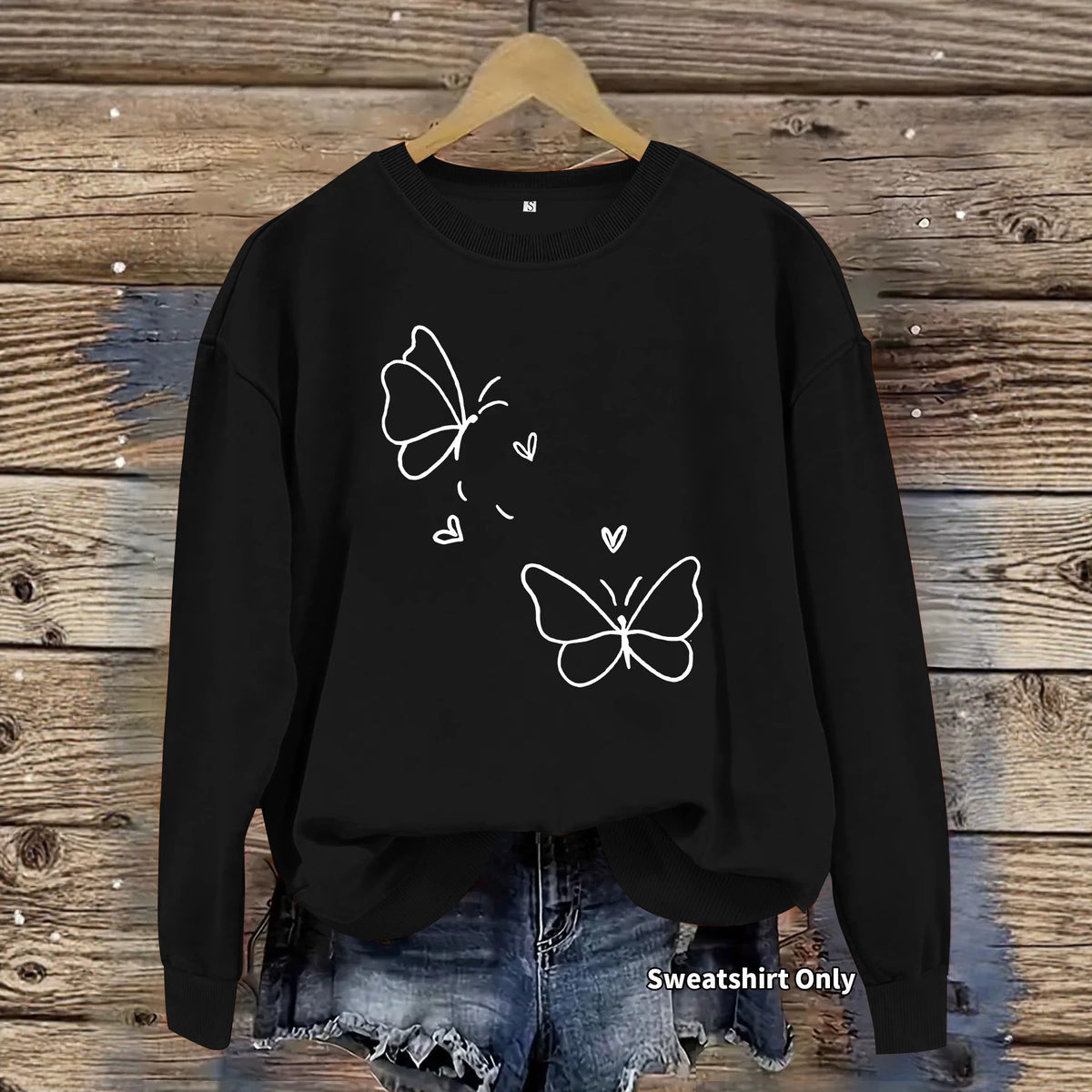 Round neck fleece hoodie