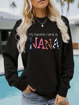 Round neck NANA printed pullover sweatshirt sweatshirt sweatshirt