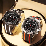 Lige Men's Dual Display Watch Multi-Function Chronograph Sports Waterproof Watch