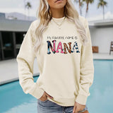 Round neck NANA printed pullover sweatshirt sweatshirt sweatshirt