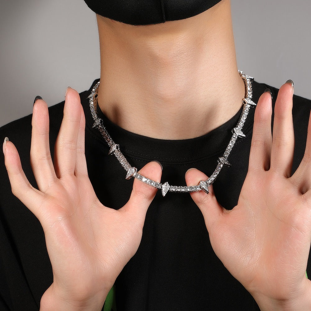 Hip-Hop Rap Black Panther Necklace Trendy Men's Niche Design Zirconia Necklace Fashion Accessories