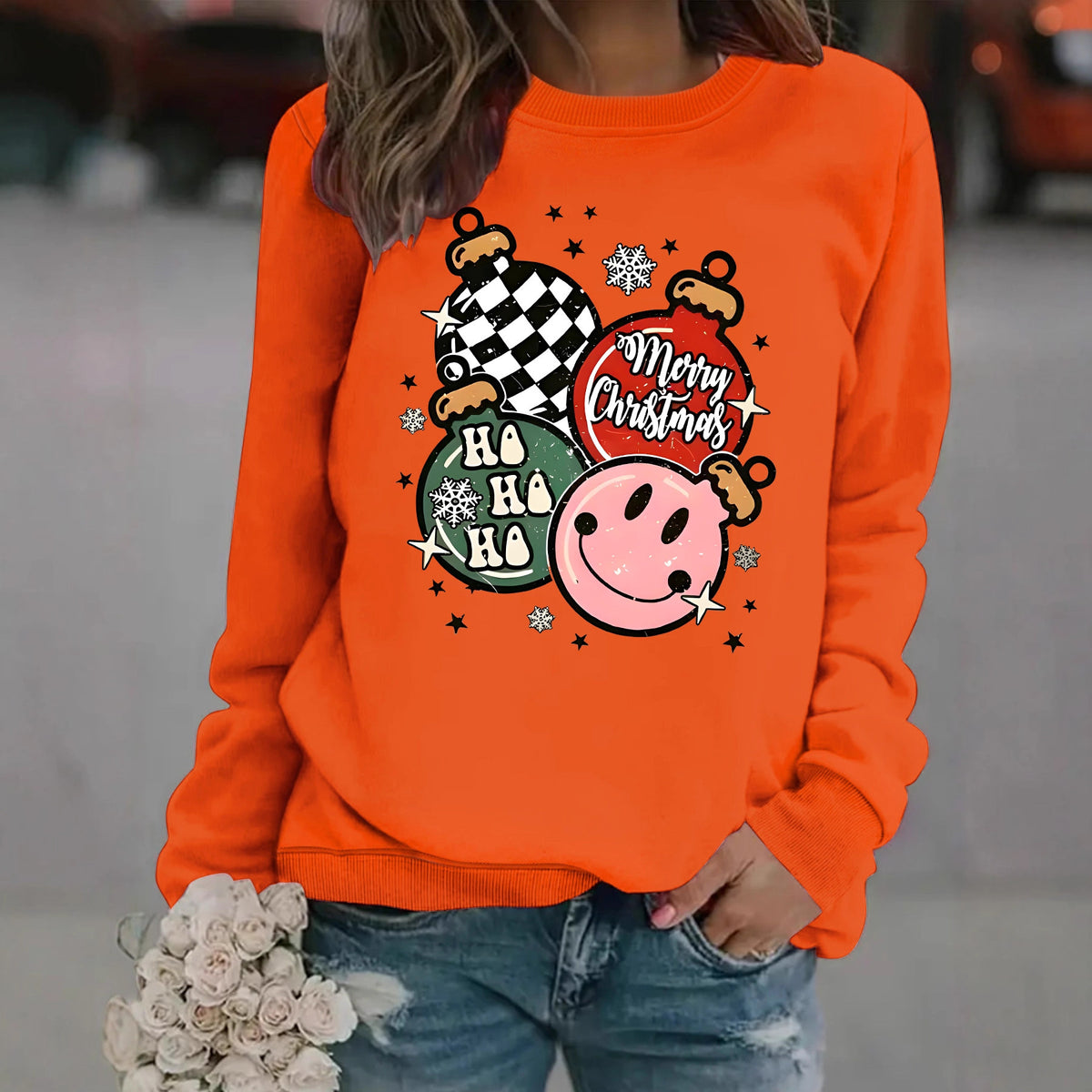 Sweatshirt Christmas themed print