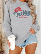 Round neck fleece hoodie