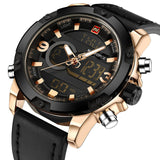 NAVIFORCE Luxury Brand Men Analog Digital Leather Sports Watches Men's Army Military Watch Man Quartz Clock Relogio Masculino