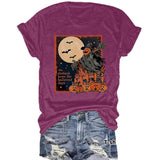 Halloween pumpkin horror element short sleeved shirt