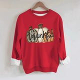 Pumpkin and letter Halloween long sleeved hoodie for women