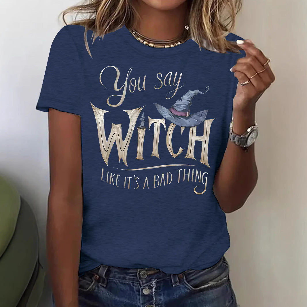 Printed short sleeved witch Halloween