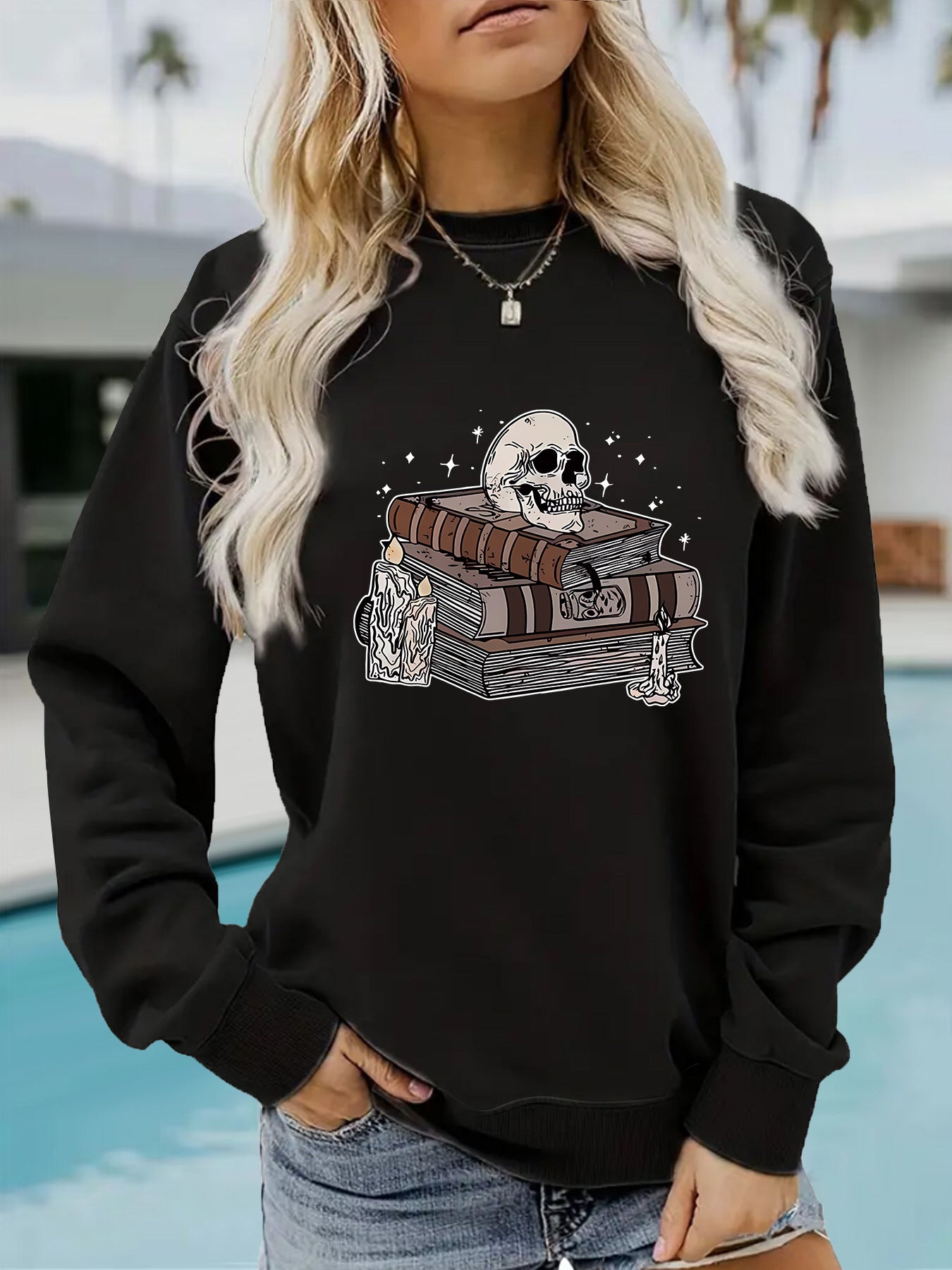 Printed pullover sweatshirt sweatshirt